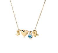 MMXX Collar de Inicial y Piedra de Nacimiento Personalizado con Corazón Colgante de Latón Chapado en Oro 14K Collares Corazón Inicial para Mujer Regalo para Madre Hermana Esposa A4