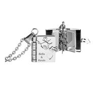 MMXX Collar para Mi Hija Colgante de Acero Inoxidable que se Abre con 6 Páginas de Texto Personalizado Regalos de Mamá para Tu Hija Collar de Libro para Nieta Esposa -A1