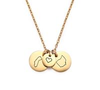 MMXX Collar Personalizado de Amistad de Larga Distancia Collar Personalizado de Estado/País para Mujeres Mamá Hija Pareja Relación Regalos para Mudarse Graduación Día de La Madre - B2