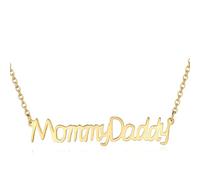 MMXX Collares Personalizados con Nombre Escrito a Mano para Mujer Colgante con Firma/Texto Grabado Collar Delicado de Plata de Ley 925 Joyería Conmemorativa Regalo para Mamá Hermanas Amigas (Oro)