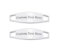 MMXX Hebilla de Cordón Personalizada 2 Piezas Oro/Plata/Oro Rosa Colgantes para Zapatillas con Nombre Adornos de Acero Inoxidable Regalos para Amantes de Las Zapatillas para Hombres Mujeres - A1