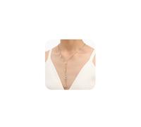 MMXX Nombre Personalizado Forma Y Collar para Mujeres Personalizado Nombre Inicial Collar Solo Agujero/Doble Colgante Acero Inoxidable Elegante Lariat Joyería Regalos para Madre Novia Hermana - A2