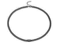 MMXX Personalizado Collar de Nombre para Hombres Personalizada Nombre Joyería 6 mm Ancho 316L Acero Inoxidable Personalice Collar de Promesa Regalos para Padre Marido Hermano (Negro, 22")