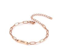 MMXX Pulsera de Cadena Clip de Papel Personalizada Grabado Personalizado Varios Nombres Fechas Iniciales Bonitas Pulseras Nombre para Mujer Regalo Único para Mujeres Parejas Hermanas y Amigas - C1