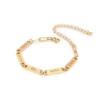 MMXX Pulsera de Cadena Clip de Papel Personalizada Grabado Personalizado Varios Nombres Fechas Iniciales Bonitas Pulseras Nombre para Mujer Regalo Único para Mujeres Parejas Hermanas y Amigas - B5