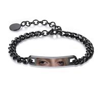 MMXX Pulsera Personalizada Foto Ojo Único para Hombres Mujeres Joyería Exquisita Ajustable Acero Inoxidable con Diseño Ojo Nombre/Fecha Personalizada Regalo Precioso para Cumpleaños Día del Padre - B1