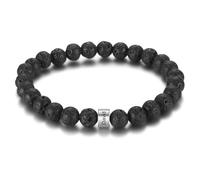 MMXX Pulseras de Cuentas Personalizadas para Hombre con 1-5 Cuentas Grabadas con Nombre Pulsera de Piedra Natural Ojo de Tigre Lava Rock Regalo para Esposo Papá Familia para el Día del Padre - A1