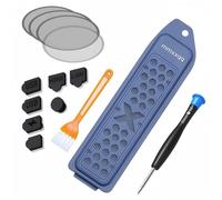 mmxxqq PS5 - Kit de cubierta de metal para enfriador y cubierta antipolvo | Incluye cepillo de limpieza | Siete tapones antipolvo y cuatro filtros de polvo de ventilador | Compatible con PS5 Pro, PS5