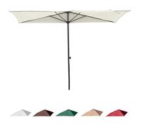 MMXYNXYD Media Sombrilla Rectangular Apoyada 200/240/270cm, Parasol para Jardín Terraza y Balcón, Altura Ajustable(White,200x100cm/6.5x3ft)