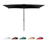 MMXYNXYD Media Sombrilla Rectangular Apoyada 200/240/270cm, Parasol para Jardín Terraza y Balcón, Altura Ajustable(Black,200x130cm/6.5x4ft)