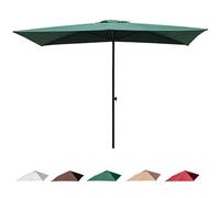 MMXYNXYD Media Sombrilla Rectangular Apoyada 200/240/270cm, Parasol para Jardín Terraza y Balcón, Altura Ajustable(Green,200x100cm/6.5x3ft)