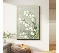 MMZBYAN Plantas verdes, decoración de salón, estilo madera, flores, estilo wabi sabi, pequeño y fresco, pintura colgante, 40 x 60 cm