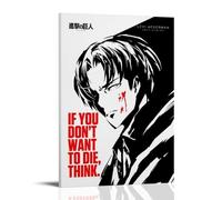 MNABSO Attack on Titan Anime Role Levi Ackerman Póster de Arte en Blanco y Negro Pintura Decorativa Lienzo Arte de Pared Salón Póster Dormitorio Pintura 08 x 12 pulgadas (20 x 30 cm)