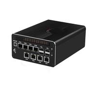 MNBOXCONET AI Firewall Mini PC Core Ultra 5 125H(14T/18C), Barebone NO RAM/SSD Micro Desktop Computer Office, 8 x 2.5Gbe LAN, Support Win Linux Proxmox OPNsense, SPK/Mic