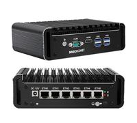 MNBOXCONET Mini PC Core i5-1135G7 Quad Core Firewall Lüfterlos, Industrial Micro Appliance Hardware 8GB RAM 128GB SSD Computer 6 x 2.5GbE I226-V LAN, RS232 COM, OPNsense, AES-NI