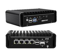 MNBOXCONET Mini PC N150 Firewall Fanless, DDR5 16GB RAM 1TB SSD Micro Desktop Computer 4 x 2.5GbE i226V LAN, 2 x SATA3.0 Quad Display Hardware Appliance Type-C, 2HD, DP, Windows 11 Pro