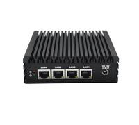 MNBOXCONET Super Mini PC Fanless J3710 Micro PC Firewall Hardware Application Router, DDR3 8GB RAM 512GB SSD, RJ45 COM, 4 puertos Ethernet 2.5GBE, 2 puertos USB 3.0, X86-P6 HD DP Soporte Windows