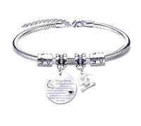MNBVBV Pulsera Graduación Regalos de Graduación Pulsera Graduado Mujeres Pulseras Colgante Grabado Detrás de Ti, Todos Tus Recuerdos. Delante de Ti, Todos Tus Sueños. A Tu Alrededor