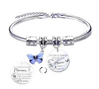 MNBVBV Regalo Mamá Pulsera Navidad Regalo Fete des Meres Cumpleaños Mamá Noel Regalos Fete des Maman Personalis Regalos Future Maman, L, Acero inoxidable, No es una piedra preciosa