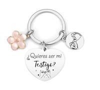 MNBVBV Regalos para Damas de honor Llavero Ideas originales Quieres ser mi Dama de Honor Detalle idea regalos originales Peticion Damas de honor regalo boda novios (Dama) (testigo)