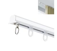 MNBVH Sistema de vía de Cortina de Aluminio Duradero de 4.8 m con Ganchos y Rodillos Ideales para Acabado Blanco y de Oficina Instalación fácil de planeo Suave Diseño Moderno