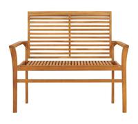 MNCVXAXG Banco de jardín 112 cm de madera maciza de teca | Acabado a base de agua, asiento 82 cm, profundidad 45 cm, altura 45 cm, requiere montaje, cojín no incluido
