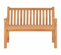 MNCVXAXG Banco de jardín 114 cm de madera maciza de teca | Teca sazonada y lijada, asiento 102 cm, profundidad 54,5 cm, altura 45 cm, hasta 110 kg, montaje requerido,