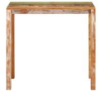 MNCVXAXG Mesa de bar 112 x 55 x 108 cm de madera maciza de recuperación | Acabado de color mixto, hierro, estilo rústico, superficie estable, montaje fácil, uso en cocina y comedor