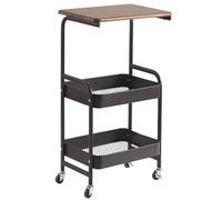 MNEVZX Carrito móvil Carro de Almacenamiento Delgado Multiusos Impermeable Multiusos a Prueba de Herrumbre Moderno Carro rodante hogar Multicapa Carritos de Servicio(Black)
