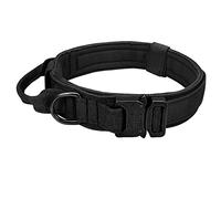 MNEVZX Correa de Perro Correa táctica Militar para Collar de Perro, Collares de Perro medianos y Grandes, Plomo para Pastor alemán Productos para Mascotas(Black Collar,XL)