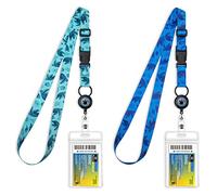 MNGARISTA Cordones de crucero, cordón ajustable con carrete retráctil, soporte impermeable para tarjetas de identificación para todas las tarjetas de crucero, paquete de 2