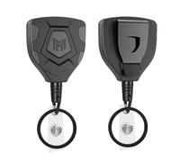 MNGARISTA Llavero retráctil de alta resistencia con clip para el cinturón, carrete retráctil para credenciales, soporte retráctil para credenciales con cable de acero de 80cm y llavero, 226.8g, 2-Pack