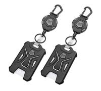 MNGARISTA Paquete de 2 Soporte retráctil para insignias, llavero de mosquetón resistente, soporte táctil para tarjetas de identificación con carrete retráctil de 80 cm