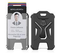MNGARISTA Paquete de 2 soportes para tarjetas de identificación, vertical, policarbonato, tarjetero para tarjetas de crédito, con capacidad para 5 tarjetas, color negro
