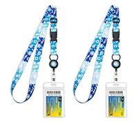 MNGARISTA Sea Star Cordón retráctil para tarjetas de barco, cordones impermeables para tarjetas de crucero con soporte de identificación, paquete de 2