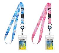 MNGARISTA Seaweed Cordón retráctil para tarjetas de barco, cordones impermeables para tarjetas de crucero con soporte de identificación, paquete de 2