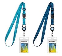 MNGARISTA Underwater World Cordón retráctil para tarjetas de barco, cordones impermeables para tarjetas de crucero con soporte de identificación, paquete de 2