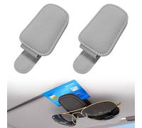 MNHCAC 2PCS Soporte para Gafas de Sol Coche, para VW Corrado EOS Fox Golf Golf Plus Golf Sportsvan Porta Gafas para Coche, Porta Gafas para Coche Cuero Magnético,Grey