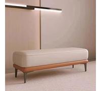 MNIHSFRTY Banc de Lit de Chambre à Coucher, Tabouret de Chevet, Banc de canapé en Bois et Cuir véritable, Tabouret de changement de Chaussures, Tabouret de vestiaire, Tabouret de canapé, Rep