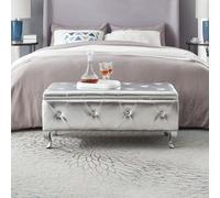 MNIHSFRTY Banc de Rangement rectangulaire en Similicuir rembourré Moderne Avec Repose-Pieds et boutons en Cristal, siège supplémentaire ou Tabouret à Langer pour Chambre, Salon ou entrée (ar