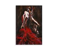 MNIJKDF Español Flamenco Dancer Art Poster Pintura Decorativa Lienzo Arte Mural Salón Póster Dormitorio Pintura 30x45 cm (30 x 45 cm)