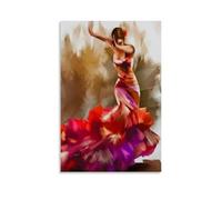 MNIJKDF Flamenco Dancer Painting Art Poster Pintura Decorativa Lienzo Arte Mural Sala de Estar Póster Dormitorio Pintura 30x45 cm (30 x 45 cm)