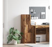 MNISDFL Aparador marrón madera recuperada chapa compacto marrón aparador armario de jardín para interior oficina