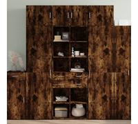 MNISDFL Armario alto de roble ahumado, armario de jardín para interior y dormitorio, 70 x 42,5 x 225 cm, material de madera