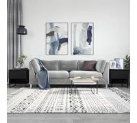 MNISDFL Mesas de centro 2 unidades, color negro, mesa auxiliar para salón interior, 50 x 46 x 50 cm, madera