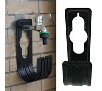 Mnixy Colgador de manguera de plástico para montaje en pared, ABS, negro, talla única