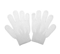 Mnixy Un par de Guantes exfoliantes para masajes de baño, Blanco, Approx. 19x14cm / 7.5x5.5inch