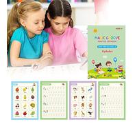 MNJR Magisches Heft 11 Stück magisches übungsheft für kinder Reutilizbares magisches übungsheft kombi-set, 3D Groove Calligraphy Copybook für Zahlen, Mathematitik, Zeichybook