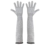 MNMIOIO Guantes resistentes a cortes, 2 pares de mangas protectoras brazo HPPE nivel 5, transpirables, hipoalergénicas, resistentes a cortes y pinchazos, con protección anticorte(45cm)