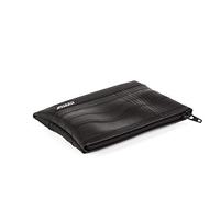 MNMUR Monedero para Niño Niña Hecho de cámara de Aire reciclada con Cremallera Amarilla, Hecho a Mano en Italia - Mini Monedero Infantil tamaño CM 13x9 (Negro)